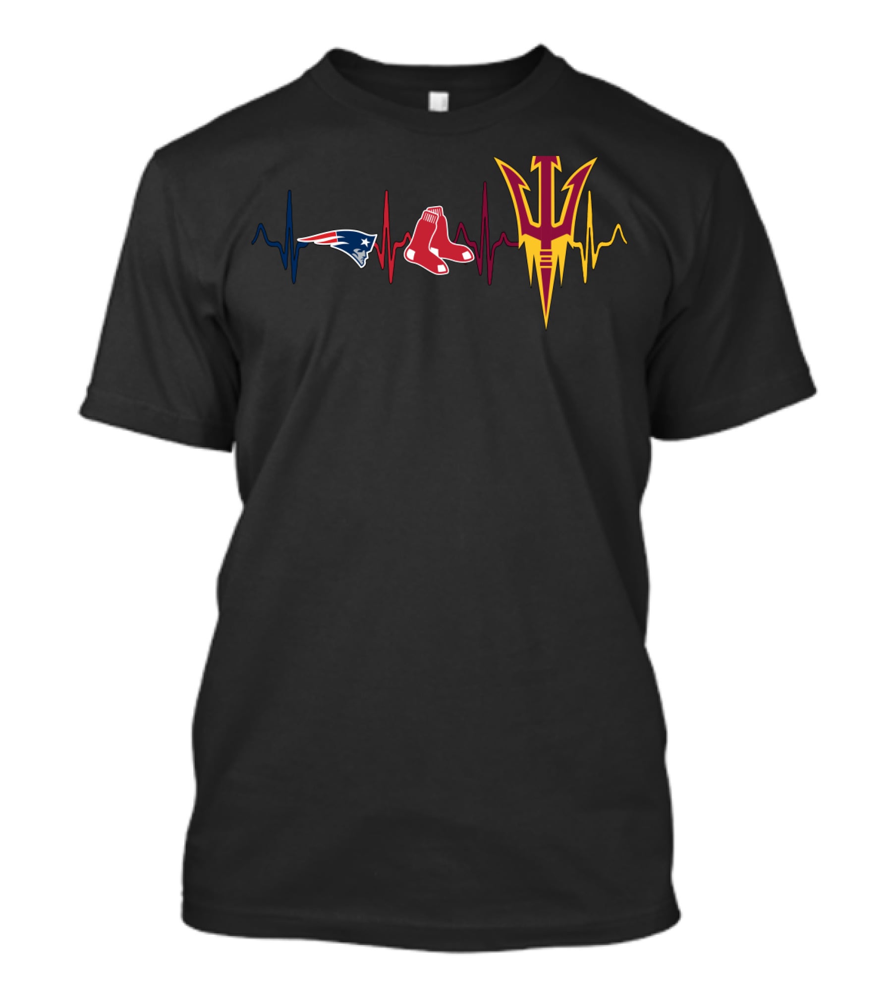 Patriots Red Sox Arizona State Heartbeat Line T-Shirt
