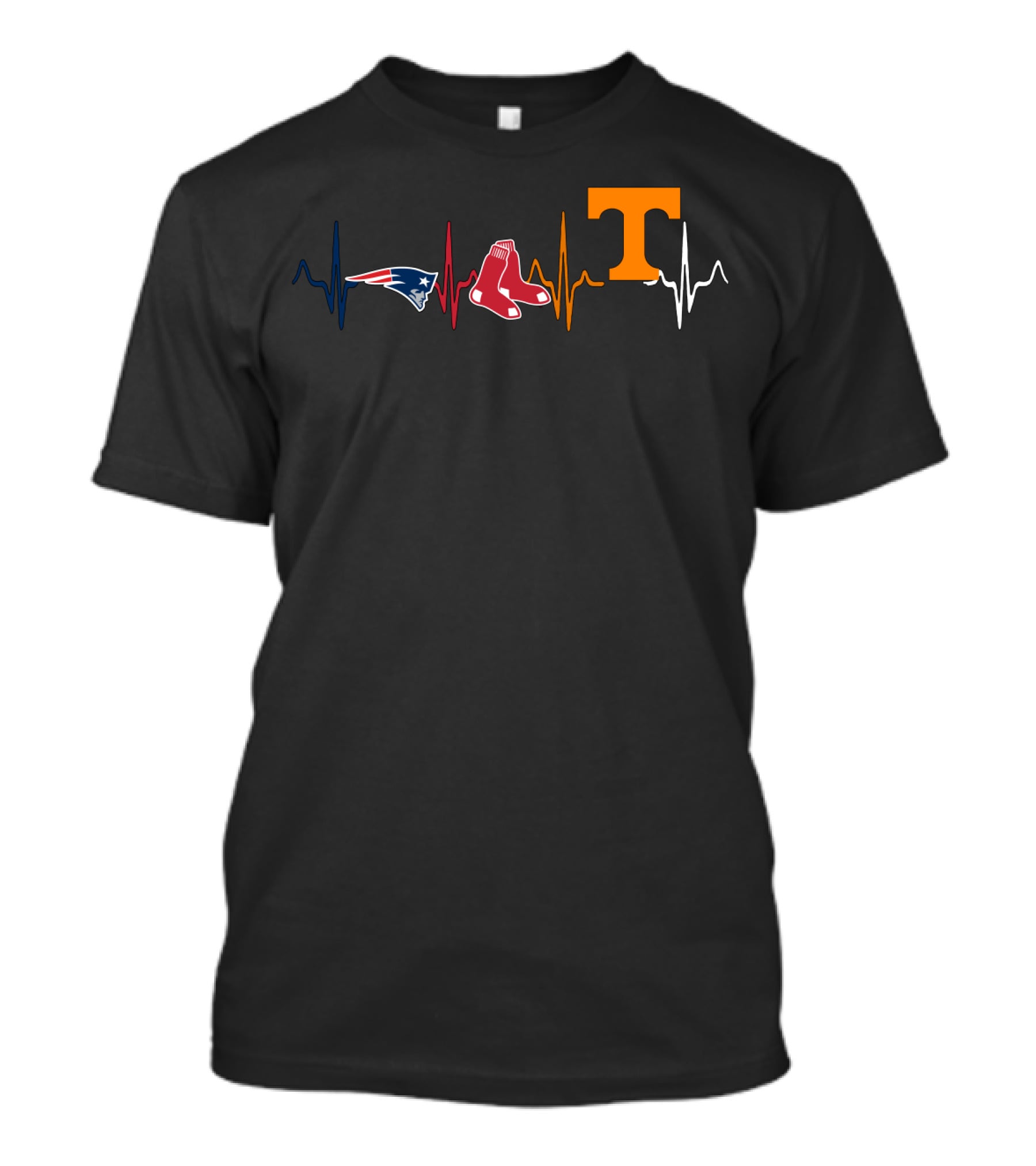 Patriots Red Sox Volunteers Heartbeat Icons T-Shirt