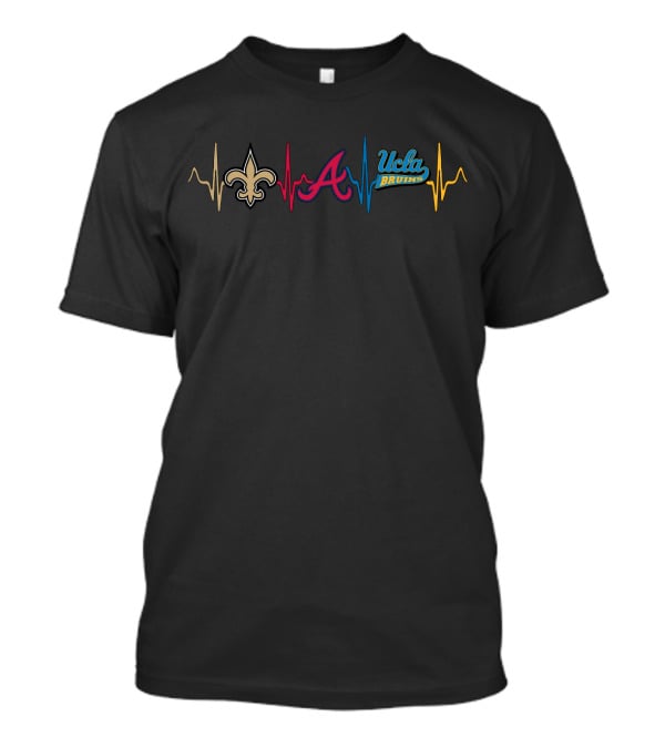 Love Saints Atlanta Braves Ucla Bruins Heartbeat T-Shirt