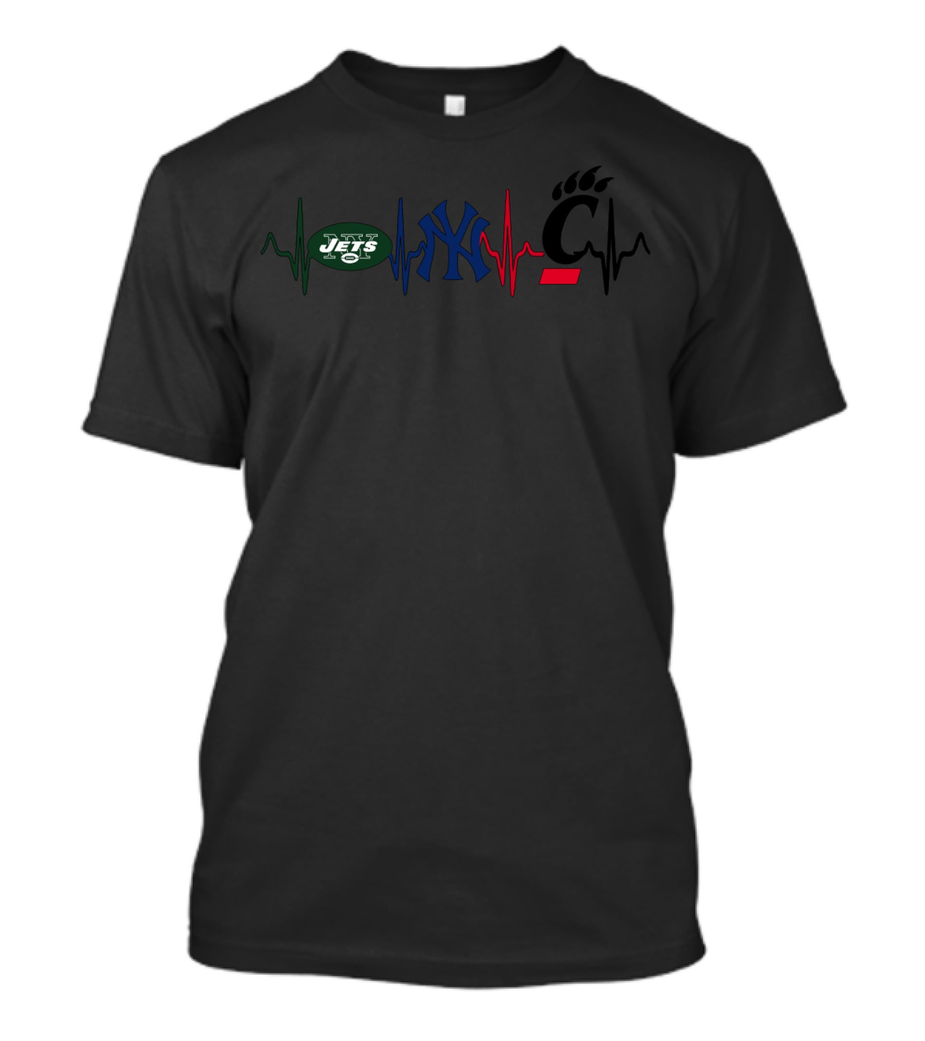 Jets Yankees Cb Love Heartbeat T-Shirt