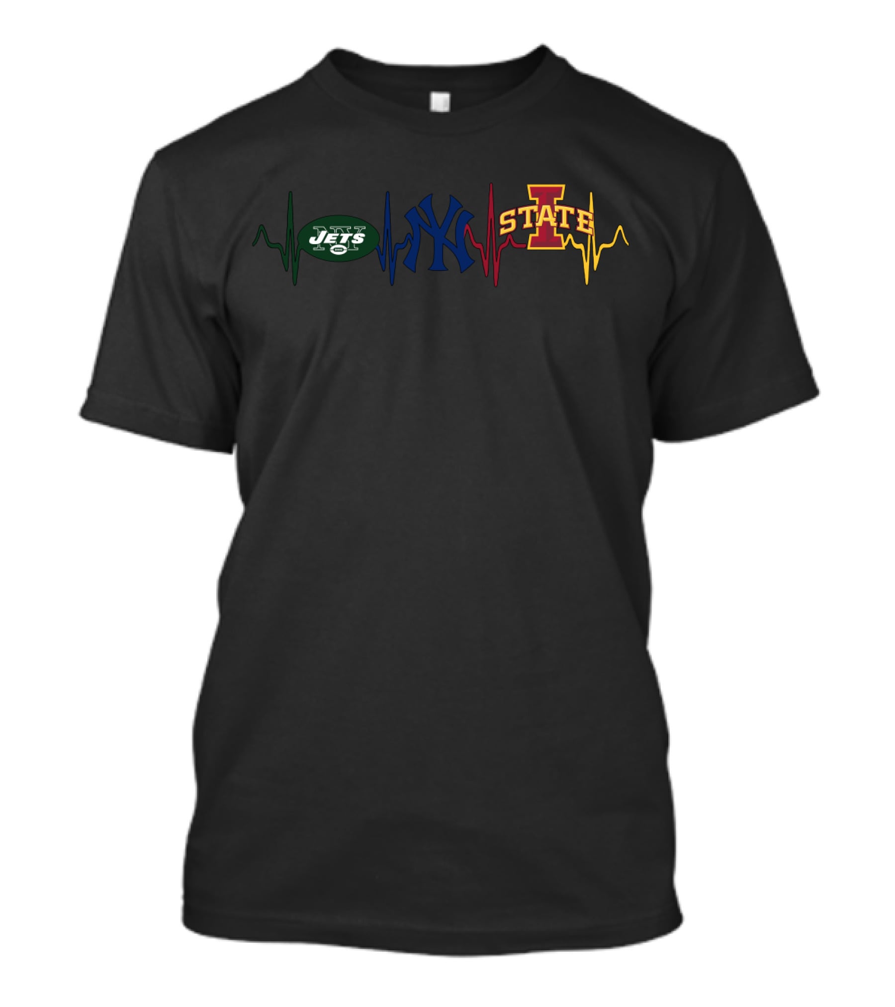 Jets Yankees Iowa State Isc Heartbeat T-Shirt