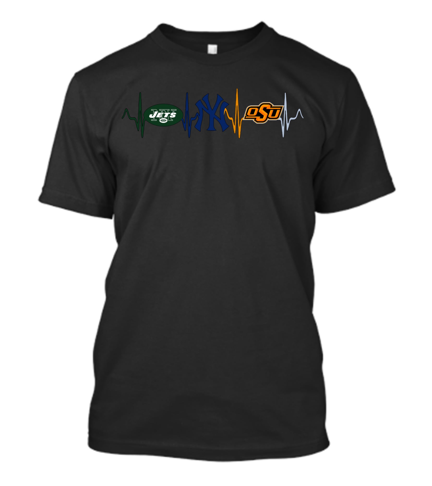 Heartbeats For Jets Yankees Osu Fans T-Shirt