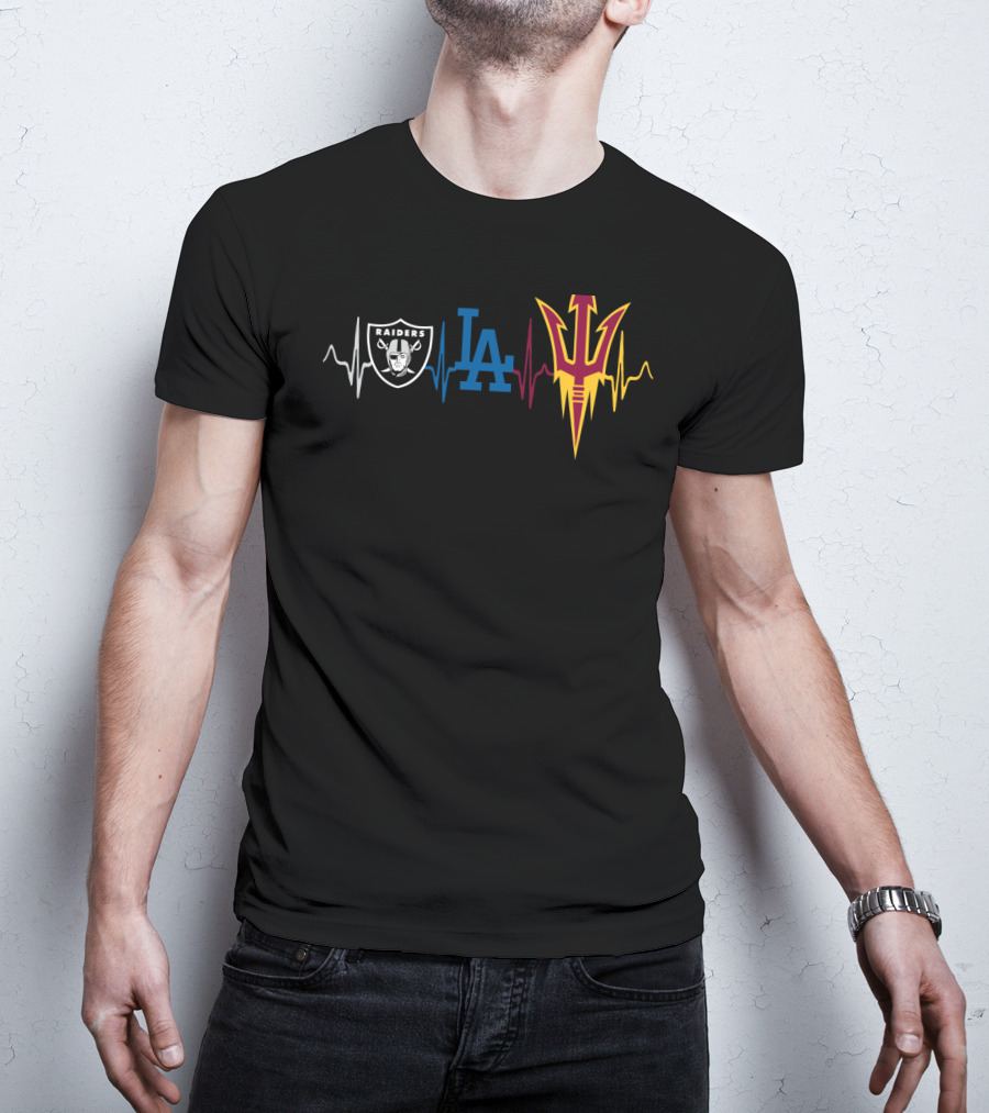 Raiders La Dodgers Arizona State Heartbeat T-Shirt