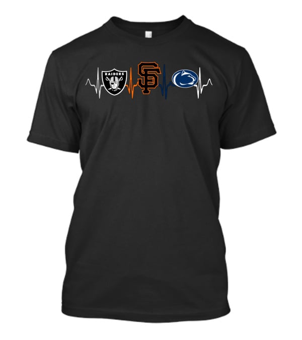 Raiders Giants Penn State Nittany Lions Heartbeat T-Shirt