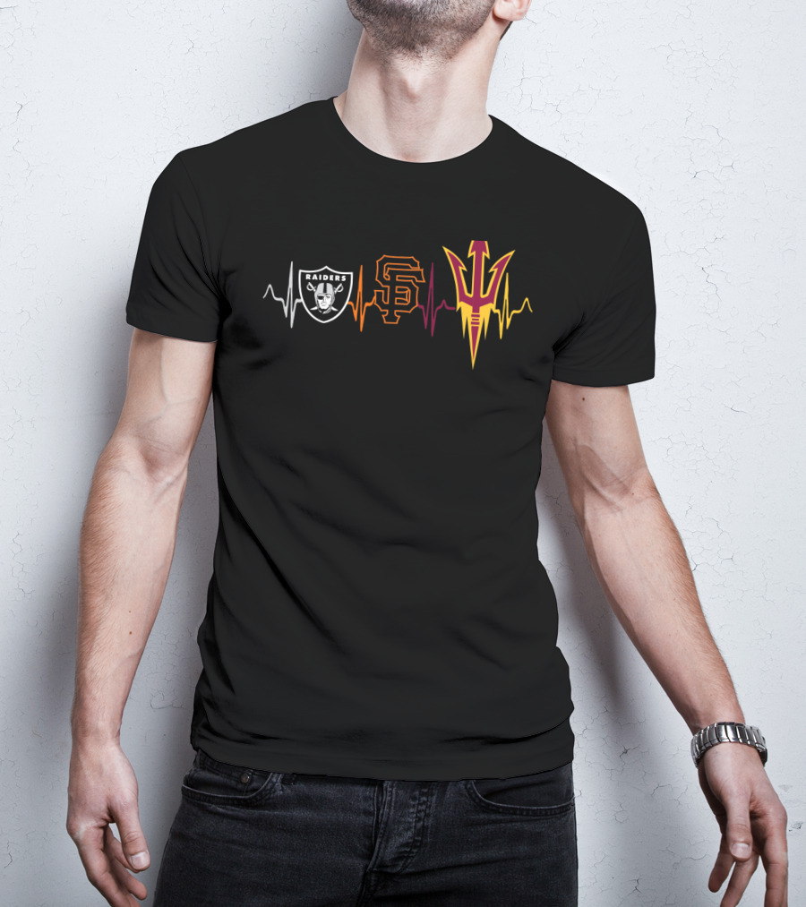 Raiders Giants Asu Heartbeat T-Shirt