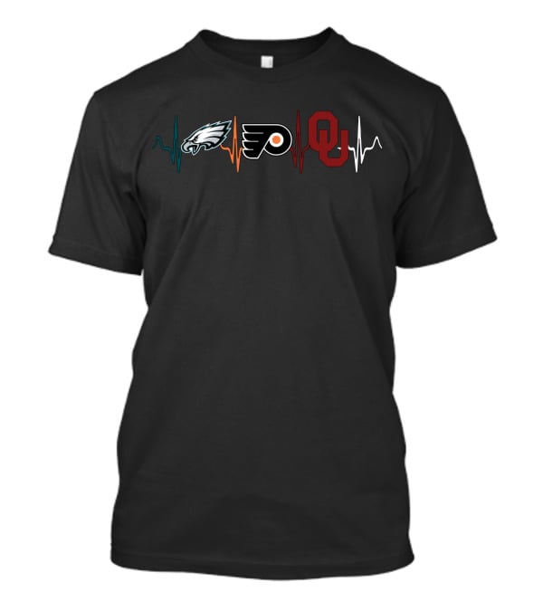 Love Eagles Flyers Oklahoma State Heartbeat T-Shirt