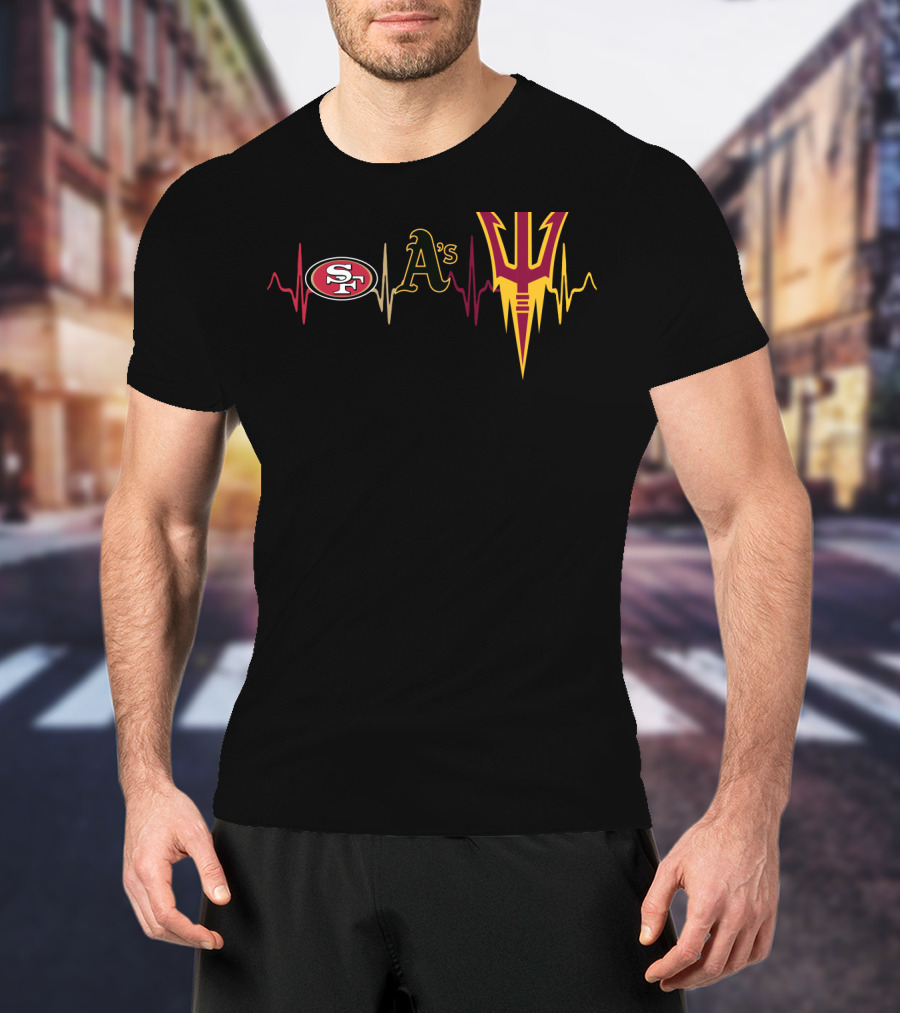 Love 49ers Athletics A's Sun Devils State Team Fans T-Shirt