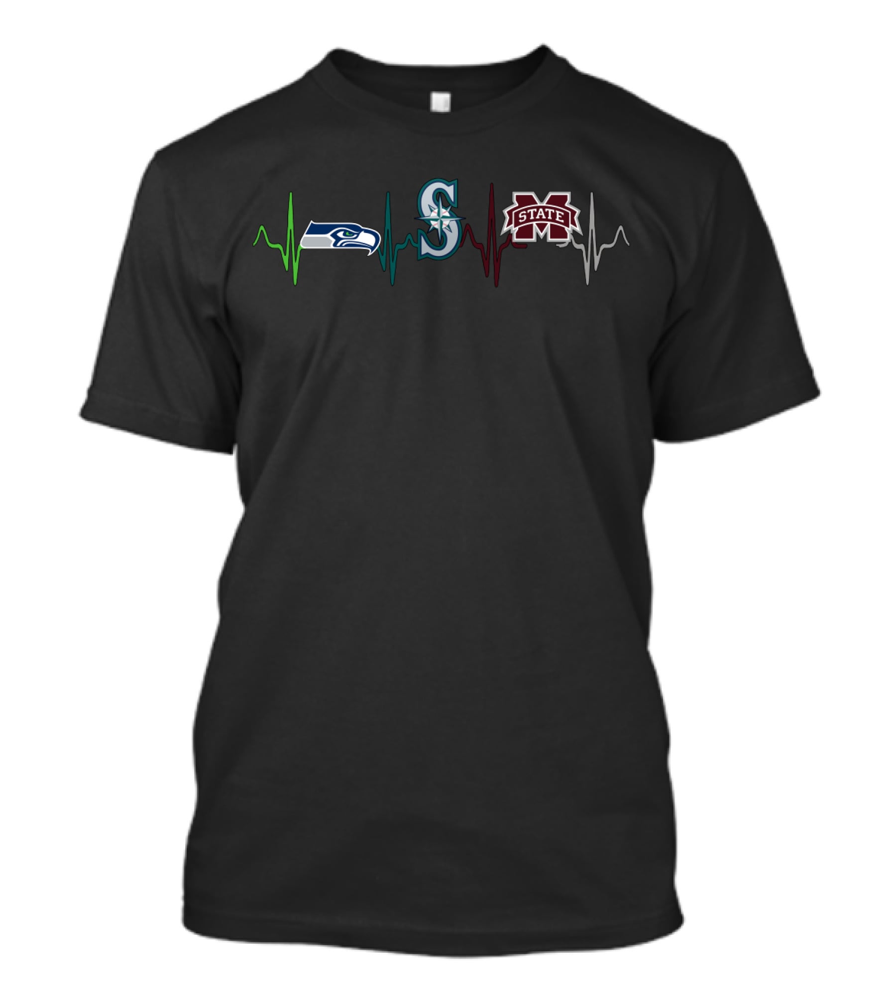 Love Seattle Seahawks Seattle Mariners Mississippi State Bulldogs T-Shirt