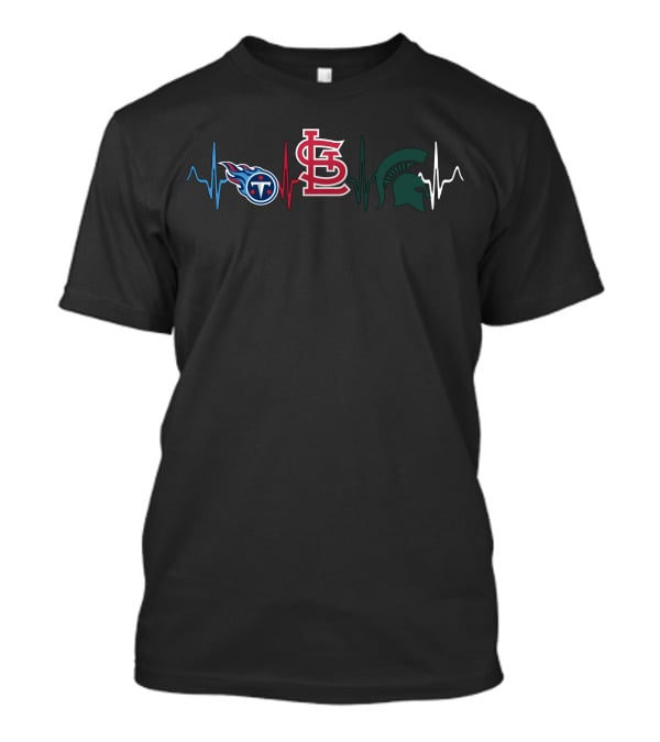 Love Titans St Louis Cardinals Spartan Heartbeat T-Shirt