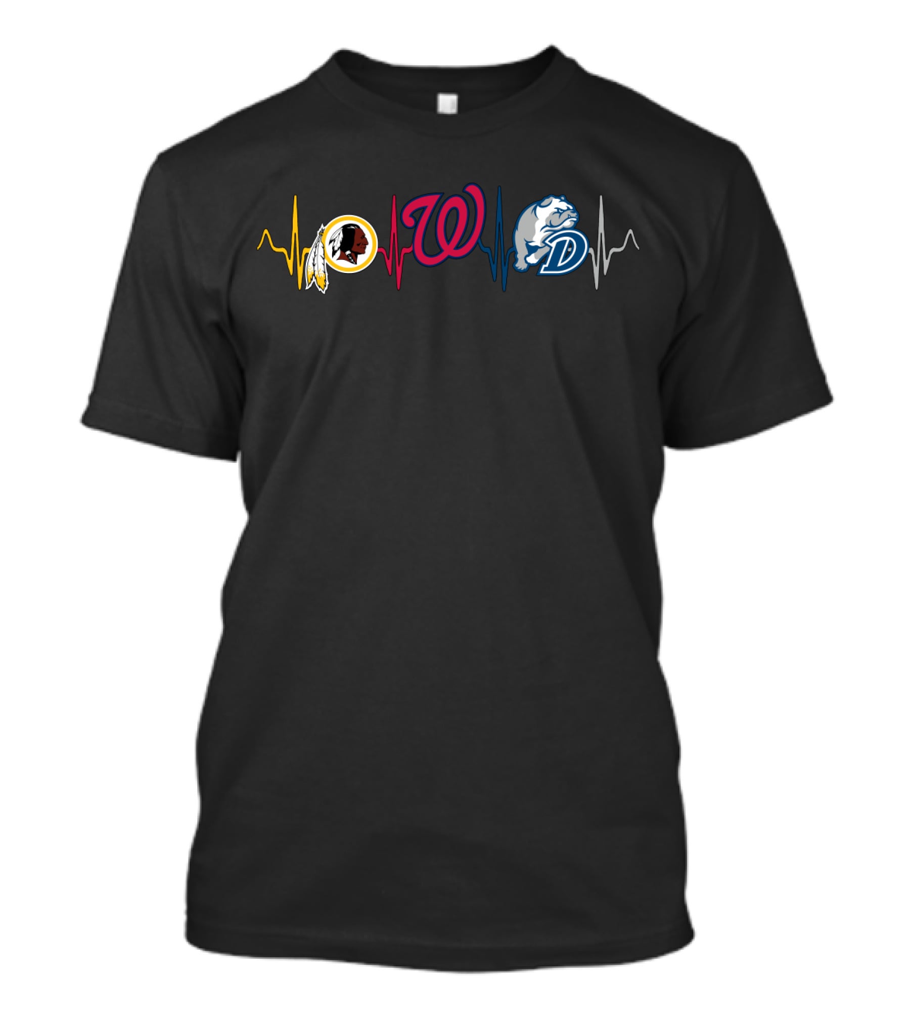 Redskins Nationals Bulldogs Heartbeat T-Shirt