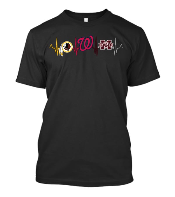 Washington Redskins Nationals Msu Heartbeat T-Shirt