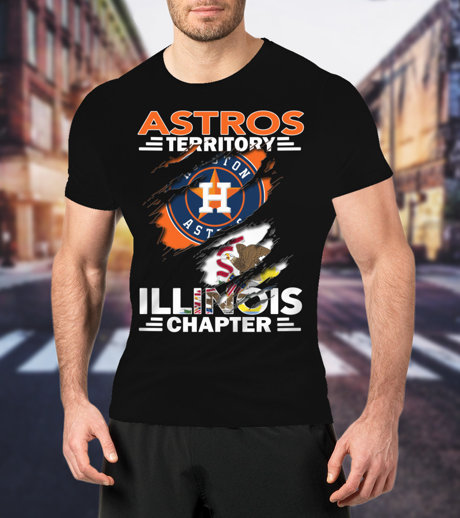 Astros Territory Houston Astros Illinois Chapter Flag Badge T-Shirt