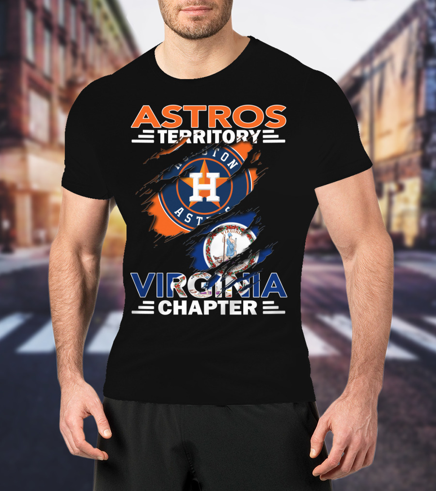 Astros Territory Virginia Chapter Houston Astros Logo Virginia Flag T-Shirt