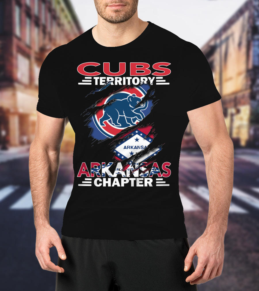 Cubs Territory Arkansas Chapter Logo With Bear And Flag Elements T-Shirt