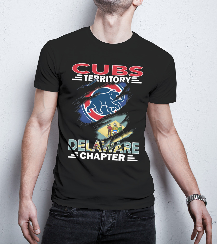 Cubs Territory Delaware Chapter Flag Design Rip Style Iconic T-Shirt