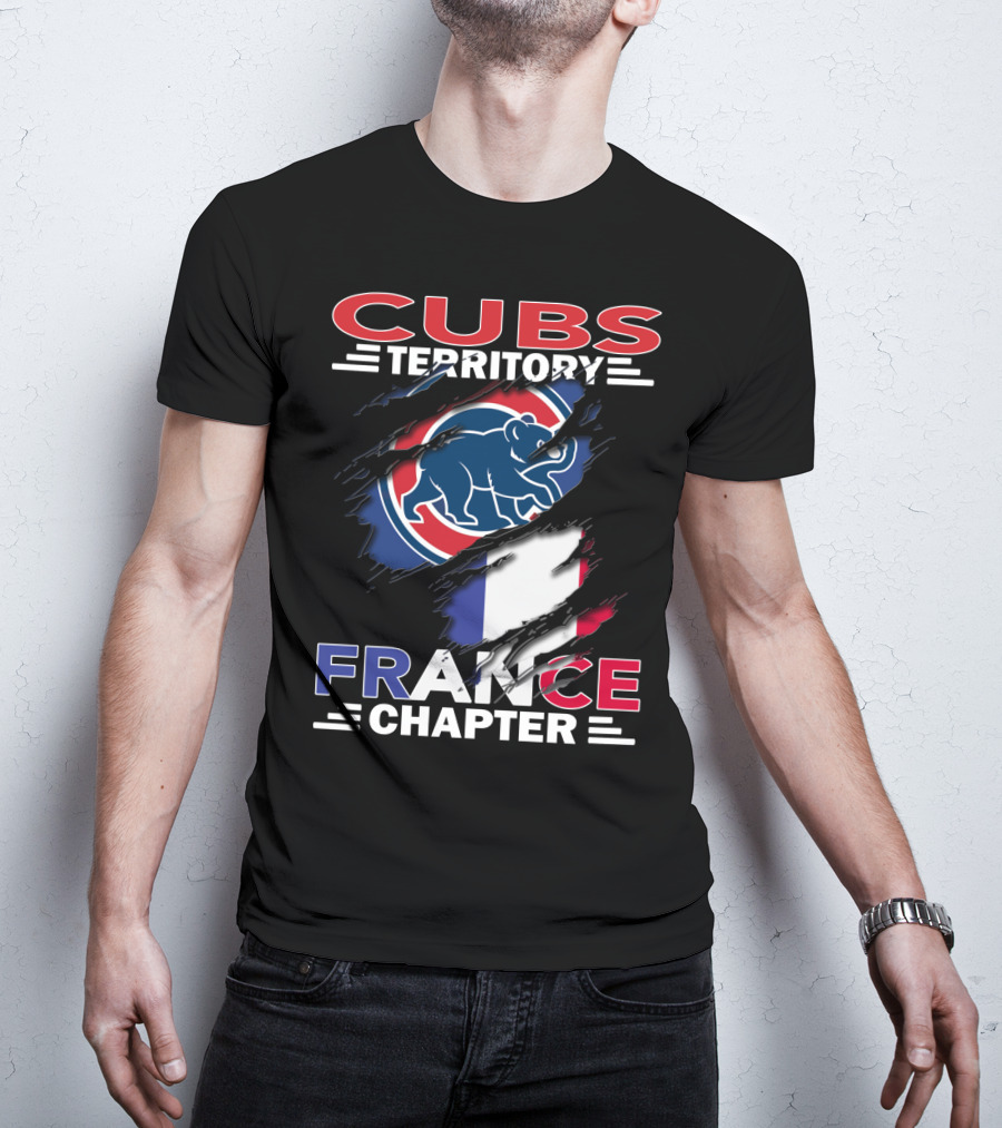 Cubs Territory France Chapter Logo With French Flag And Cubs Emblem T-Shirt