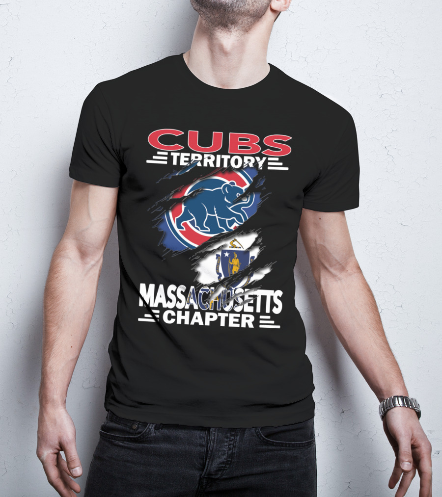 Cubs Territory Massachusetts Chapter Flag And Bear T-Shirt