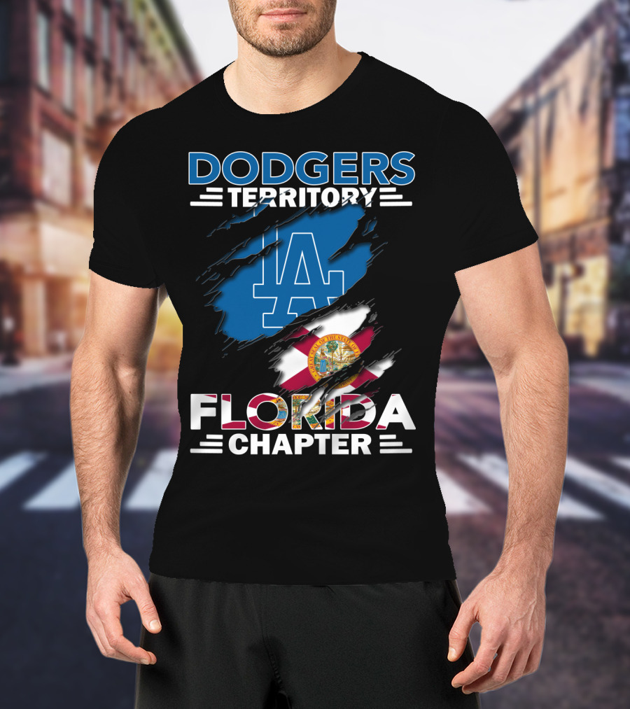 Dodgers Territory Florida Chapter LA Logo And Florida Flag T-Shirt