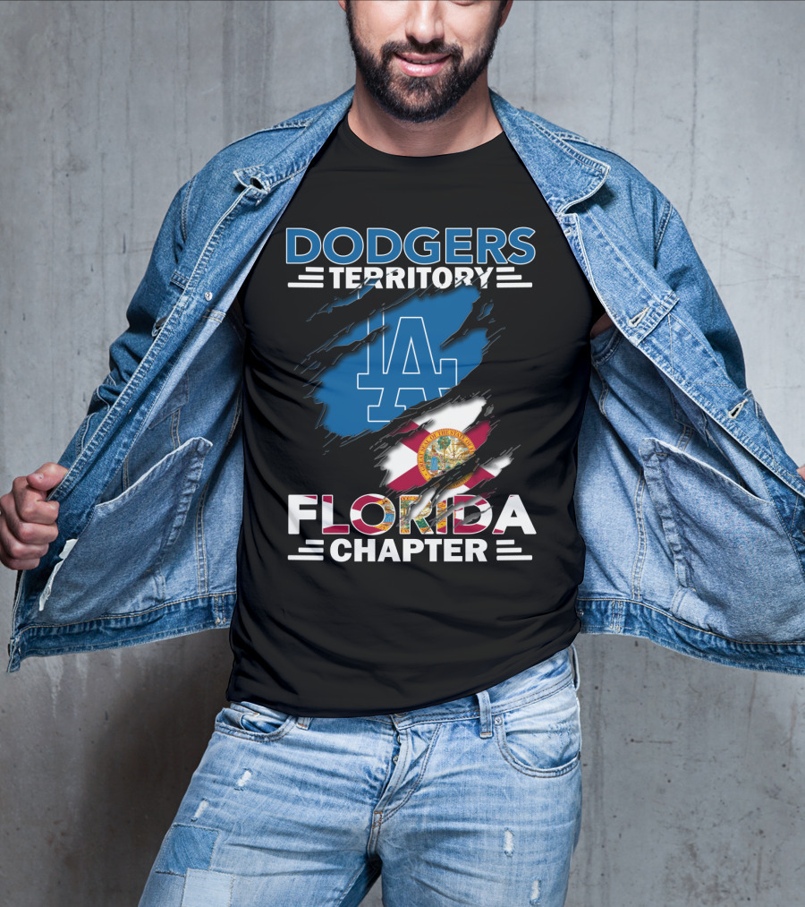 Dodgers Territory Florida Chapter LA Logo And Florida Flag T-Shirt