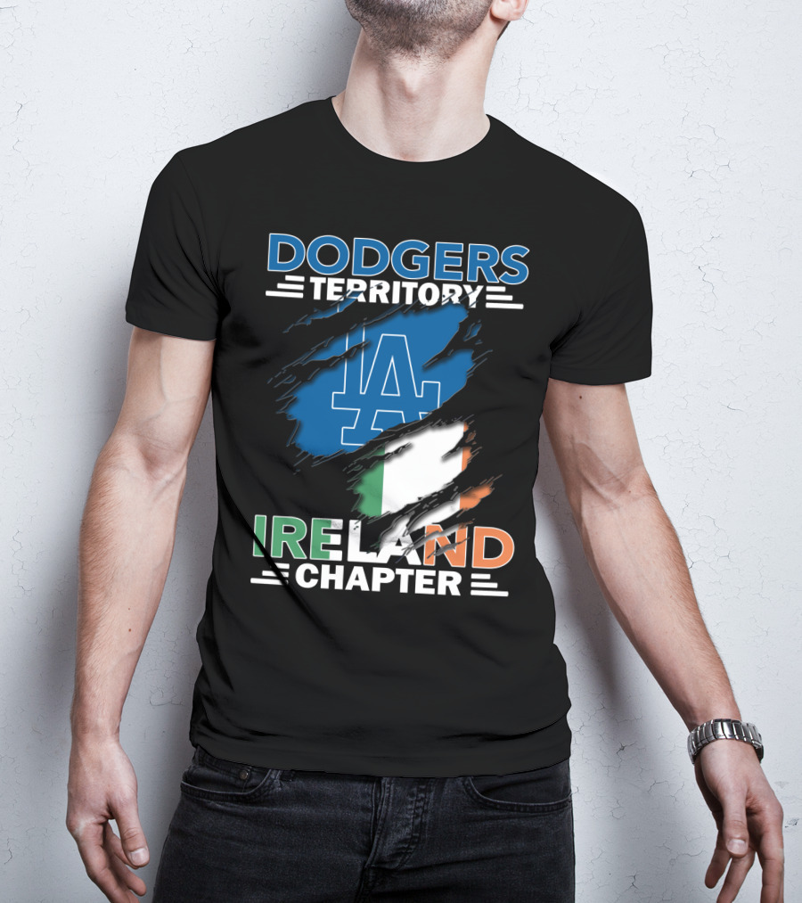 Dodgers Territory LA Logo Ireland Chapter Irish Flag T-Shirt