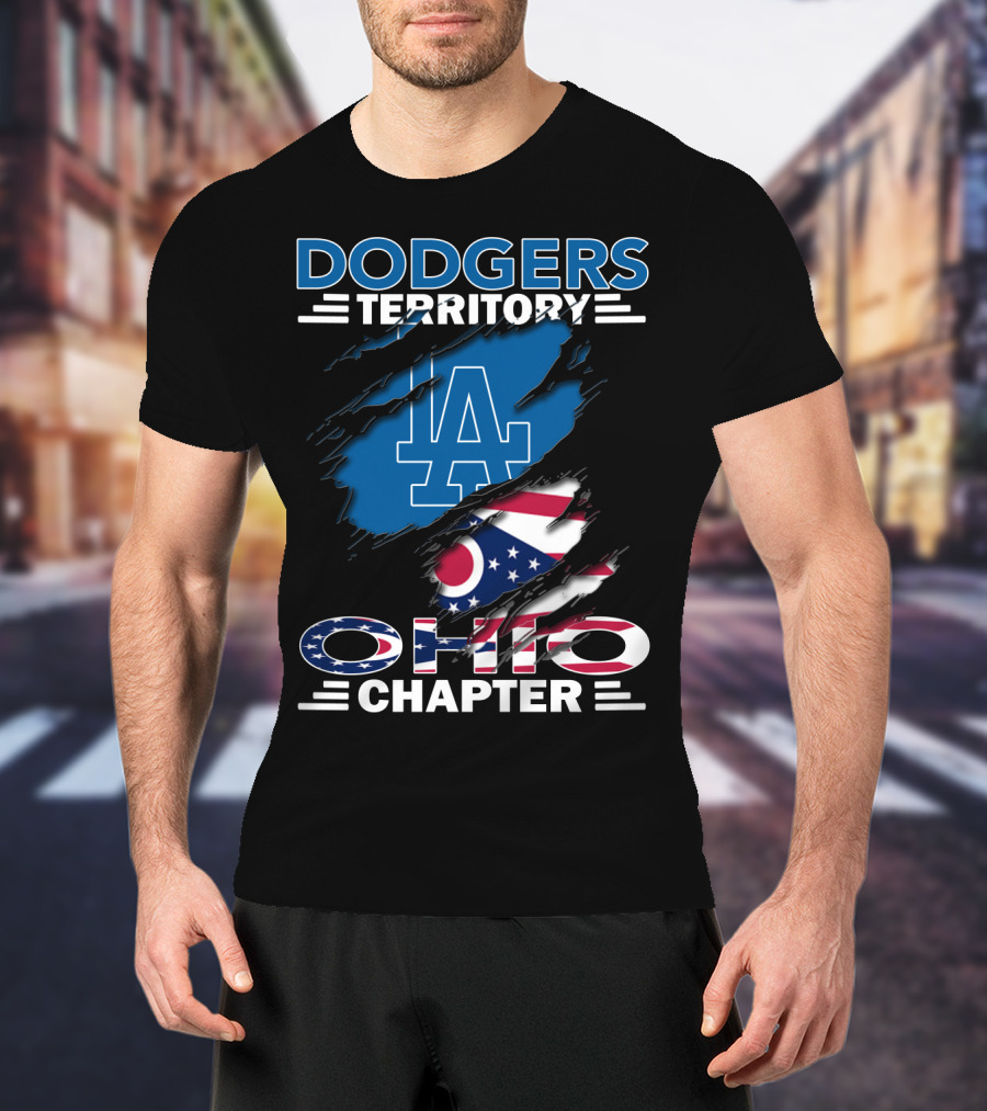 Dodgers Territory Ohio Chapter LA Ohio Flag T-Shirt