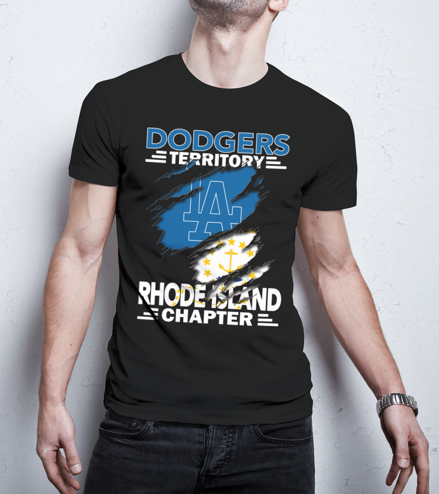 Dodgers Territory Rhode Island Chapter LA Logo Anchored T-Shirt