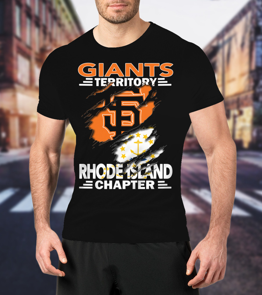 Giants Territory Rhode Island Chapter SF Logo And State Flag Elements T-Shirt