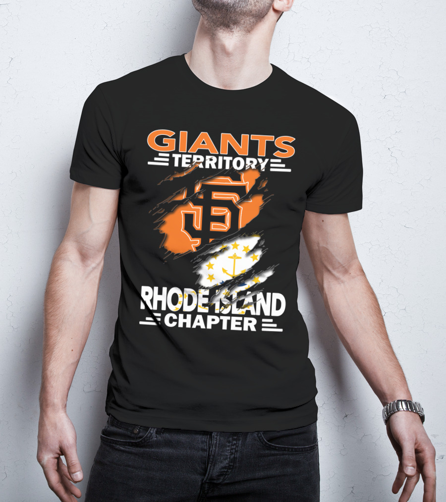 Giants Territory Rhode Island Chapter SF Logo And State Flag Elements T-Shirt