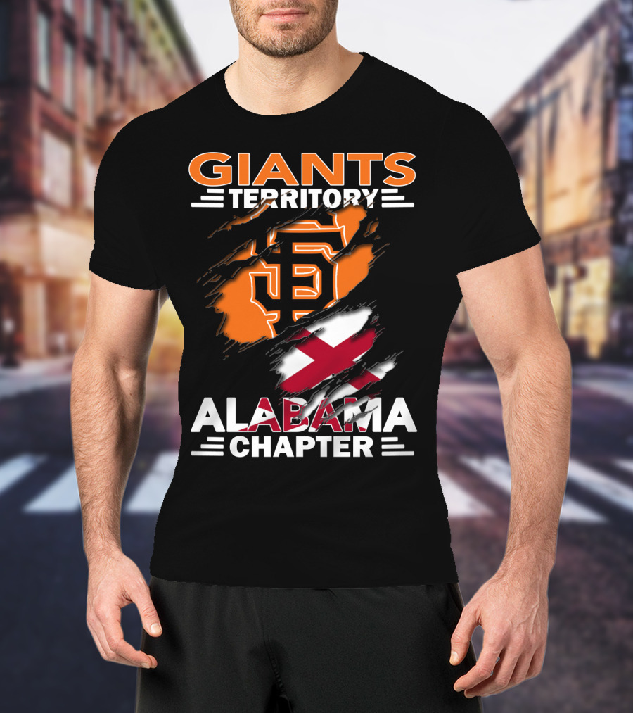 Giants Territory Alabama Chapter Sf Logo And Alabama Flag T-Shirt
