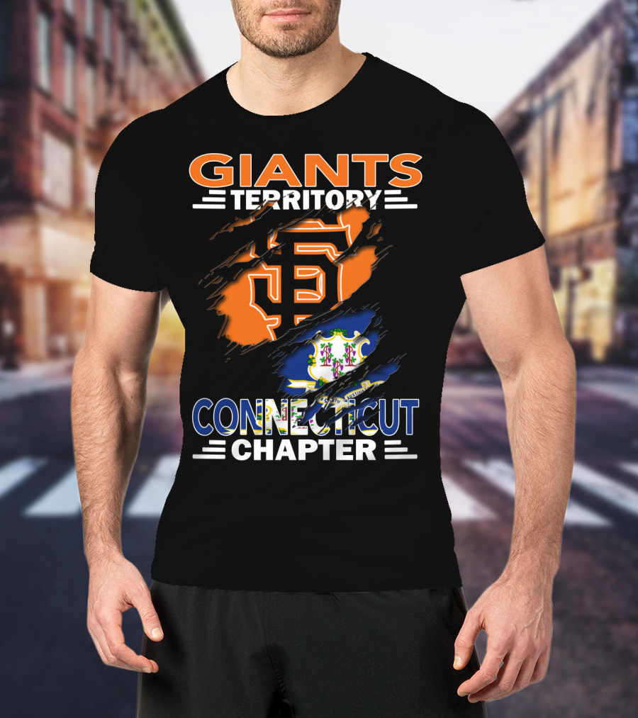 Giants Territory Connecticut Chapter San Francisco Giants Logo With Connecticut State Flag T-Shirt