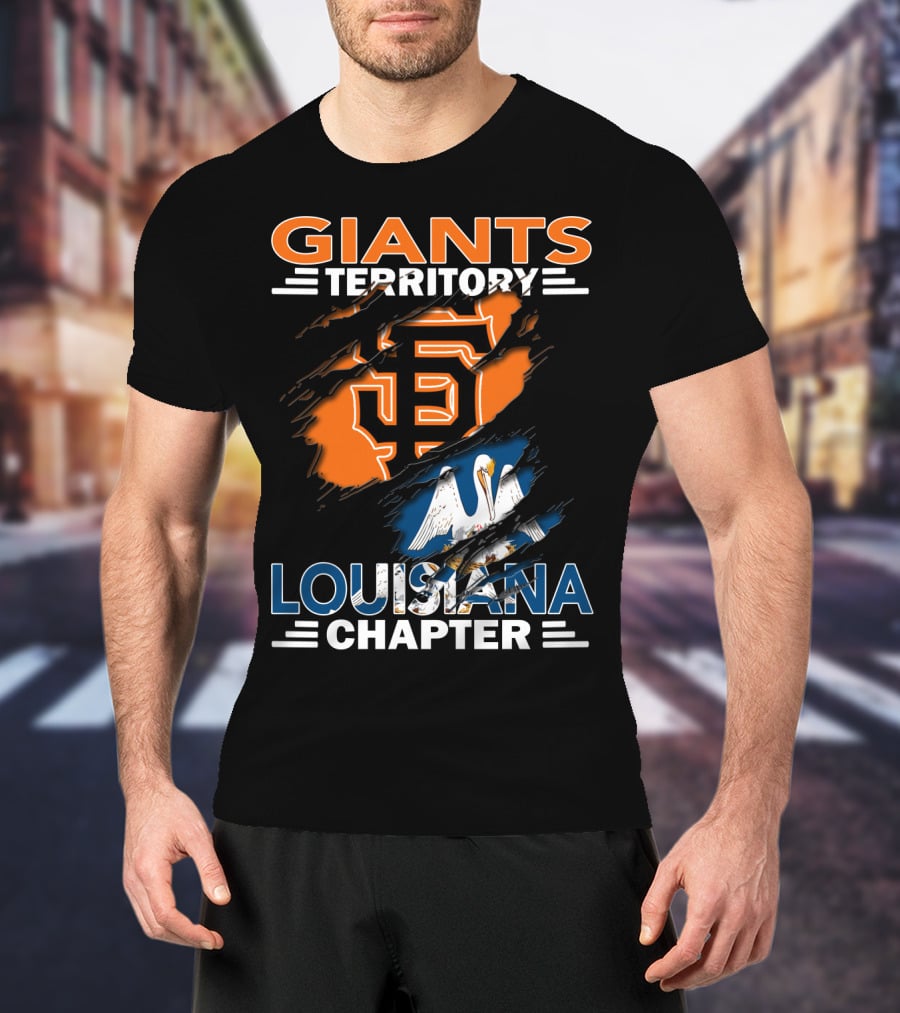Giants Territory Sf Logo Louisiana Chapter Pelican T-Shirt