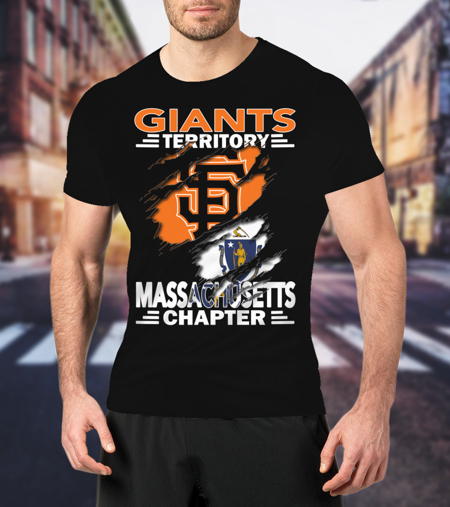 Giants Territory Massachusetts Chapter Sf Logo State Flag T-Shirt