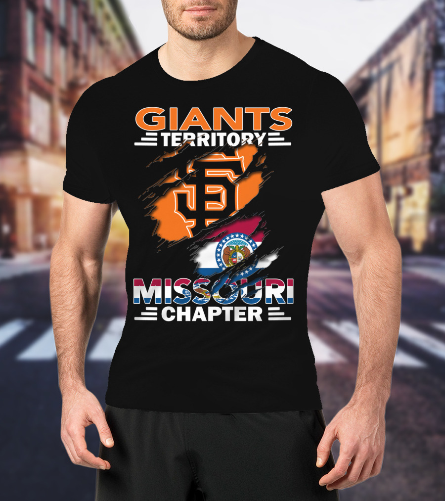Giants Territory Missouri Chapter Sf Logo American Flag T-Shirt