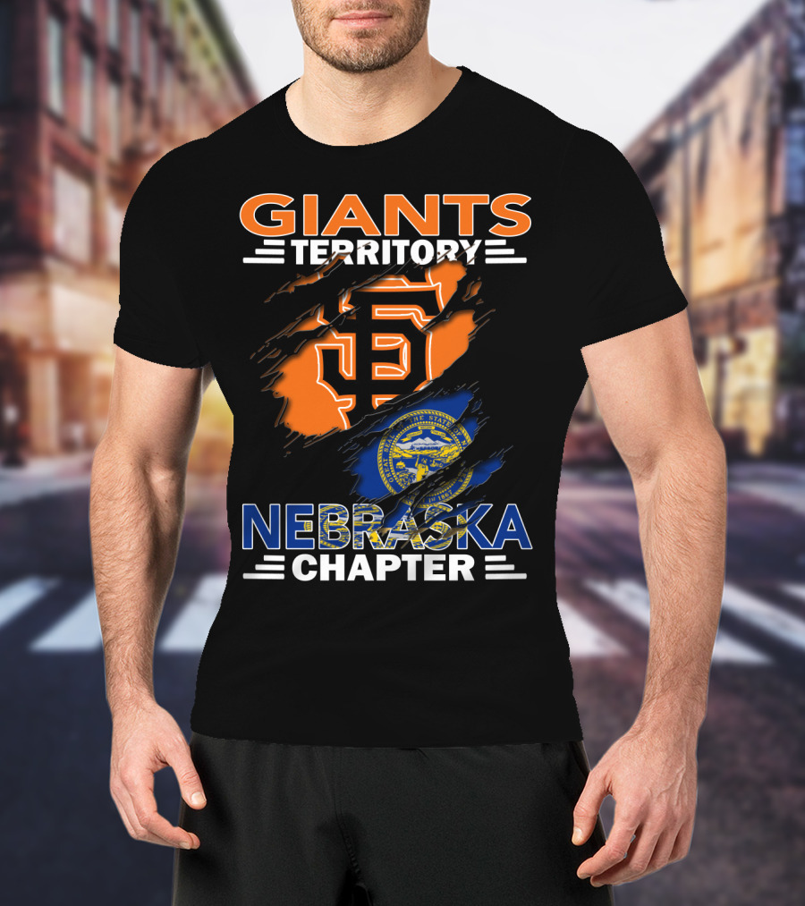 Giants Territory Nebraska Chapter Sf Logo And State Flag T-Shirt