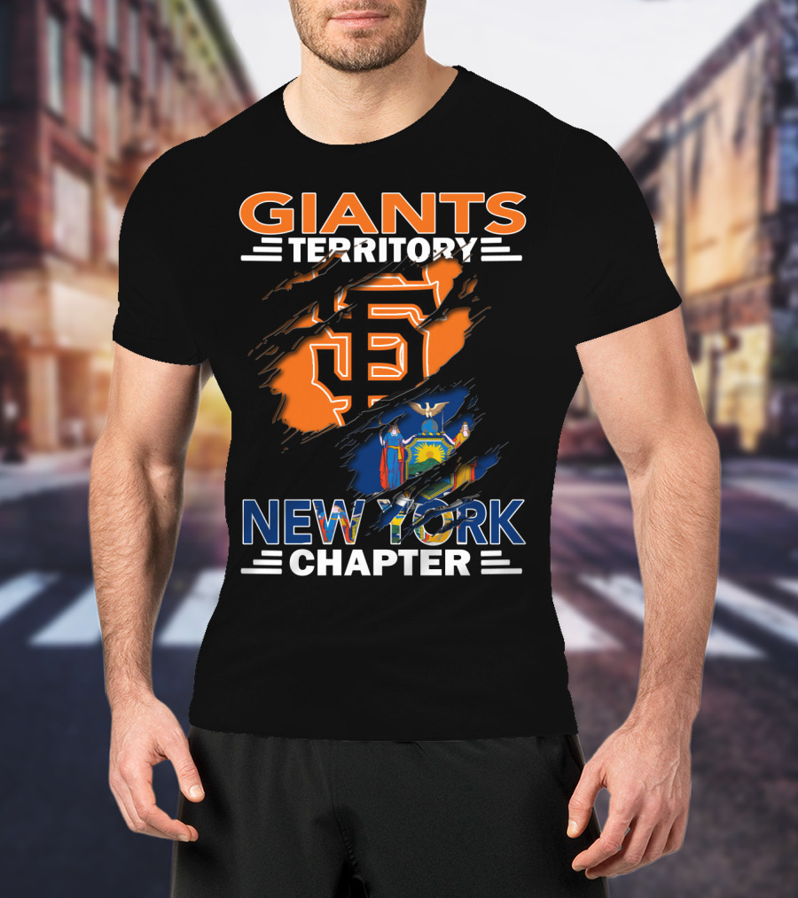 Giants Territory New York Chapter San Francisco Giants Logo And New York State Flag T-Shirt