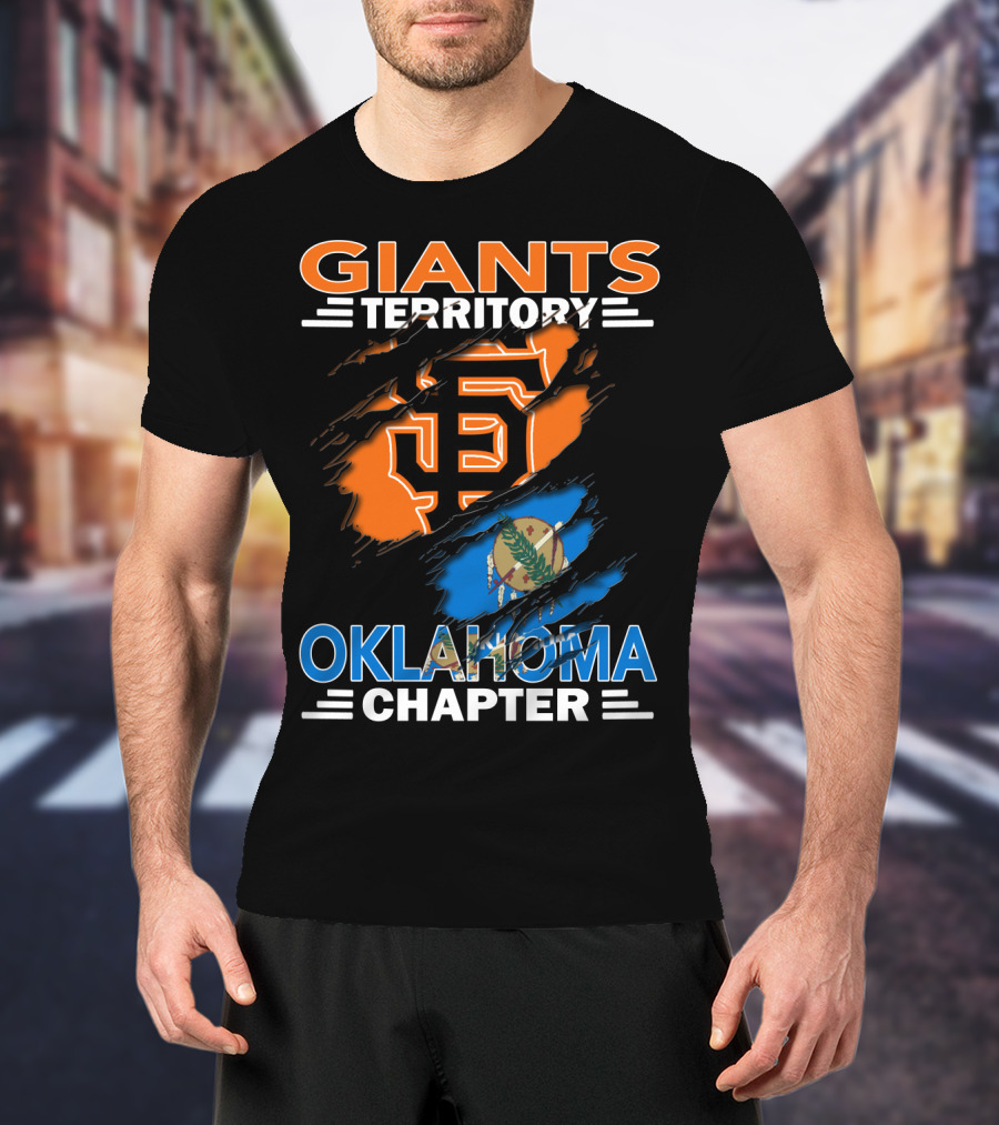 Giants Territory Oklahoma Chapter San Francisco Giants Logo And Oklahoma State Flag T-Shirt