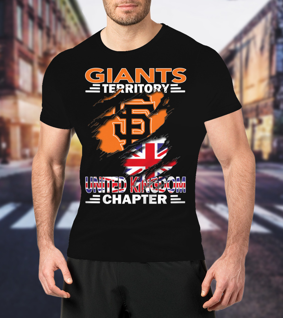 Giants Territory Sf Logo United Kingdom Chapter Union Jack T-Shirt