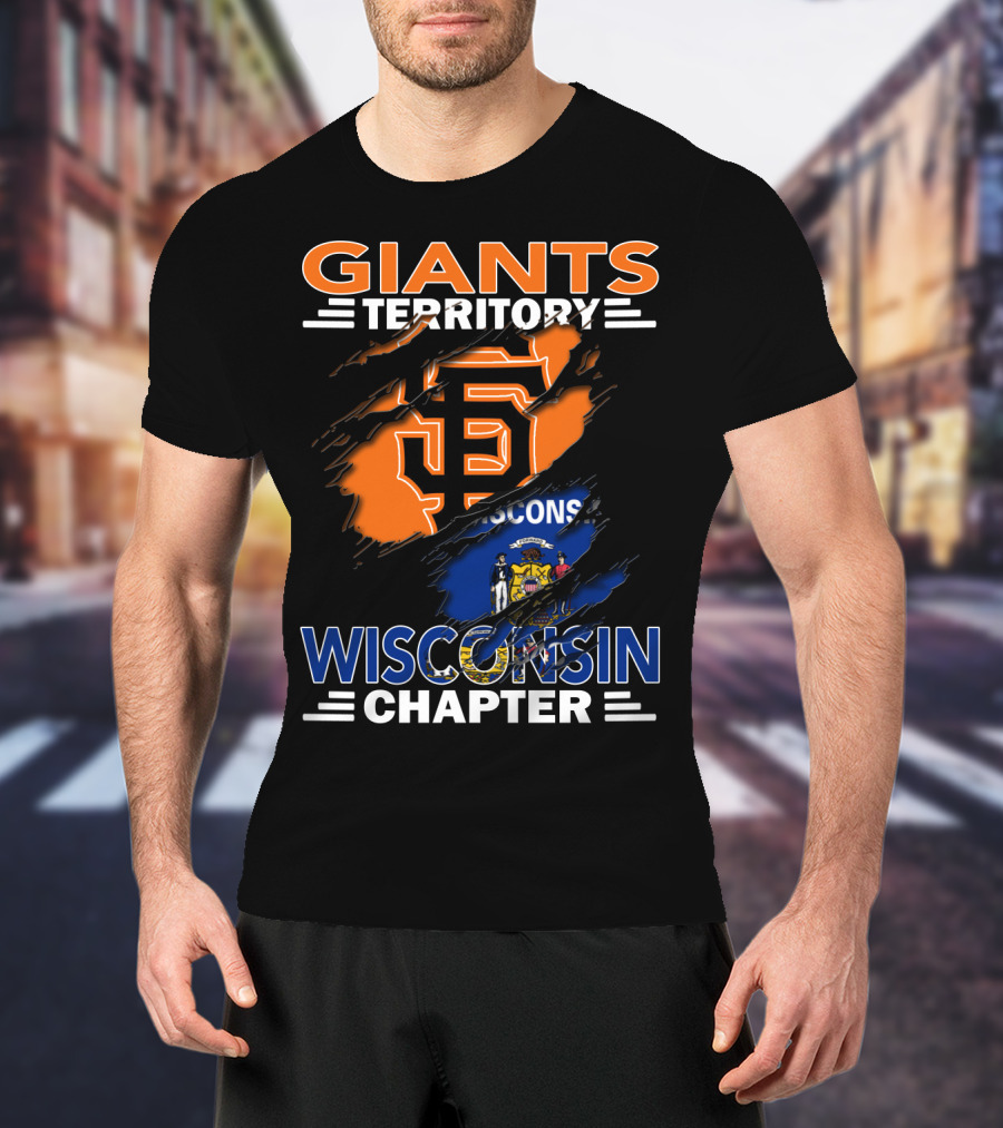 Giants Territory Wisconsin Chapter San Francisco Logo Giants Flag T-Shirt