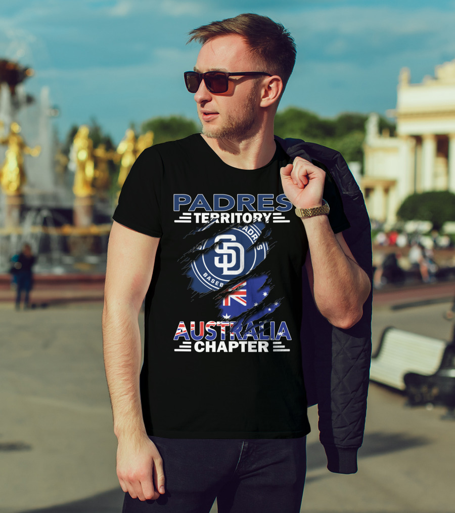 Padres Territory Australia Chapter San Diego Baseball Logo Australian Flag T-Shirt