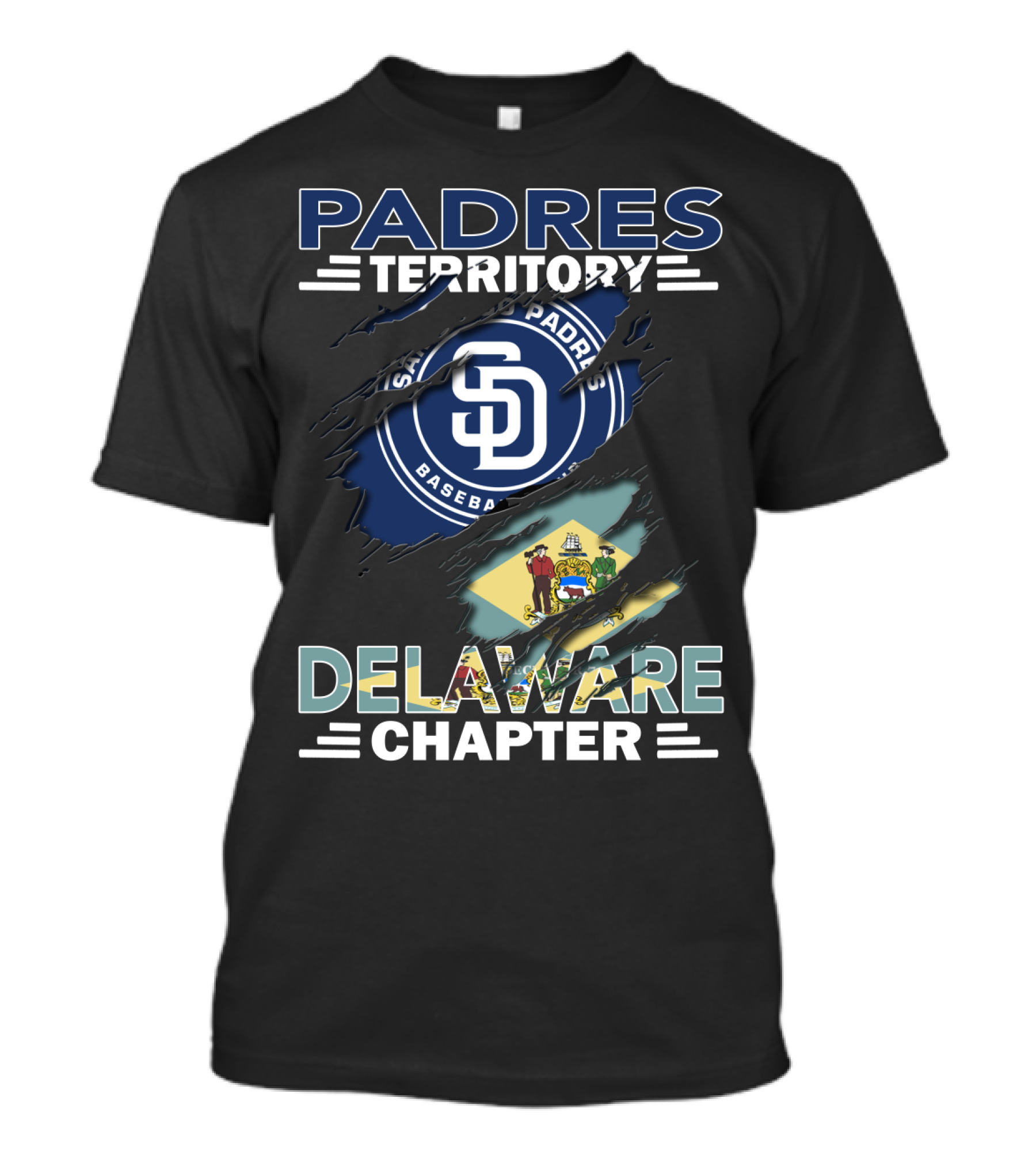 PADRES Territory San Diego Baseball Delaware Chapter T-Shirt