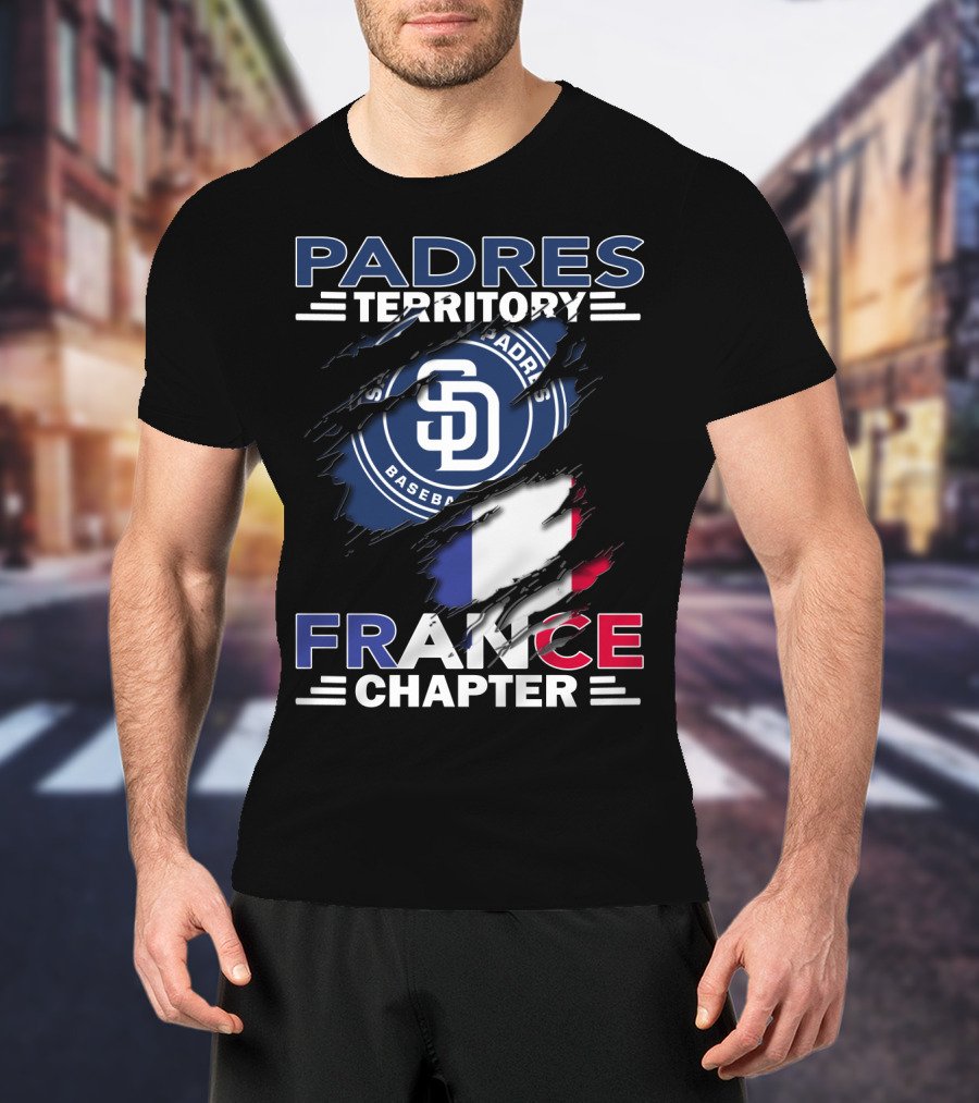 Padres Territory France Chapter SD Baseball Logo And French Flag T-Shirt