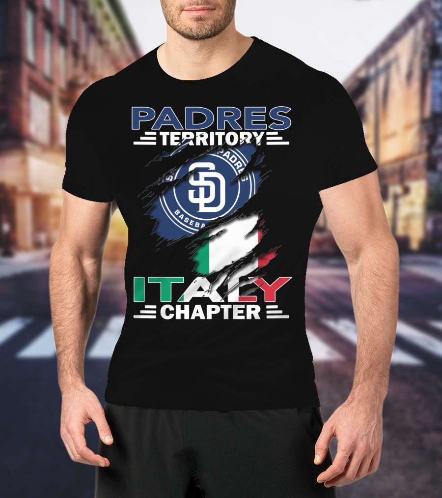 Padres Territory Italy Chapter Baseball Sd Logo Italian Flag T-Shirt