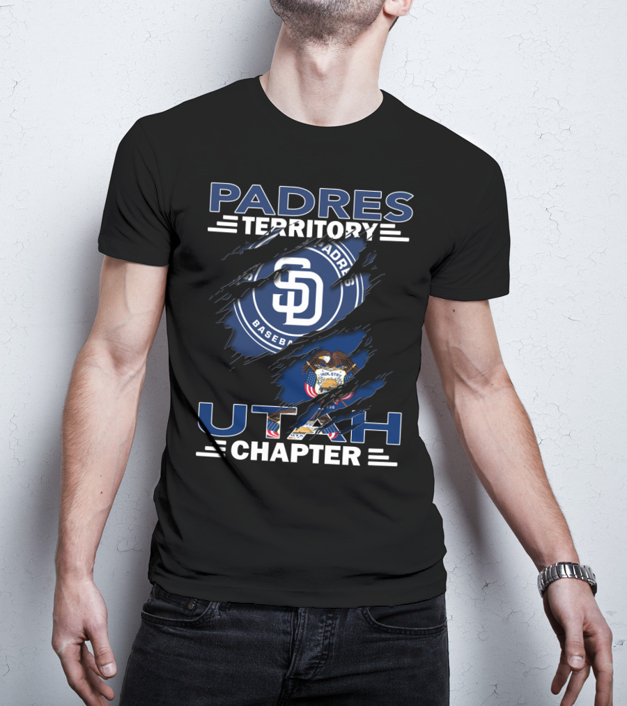 Padres Territory Utah Chapter San Diego Padres Baseball Utah State Flag Integration T-Shirt