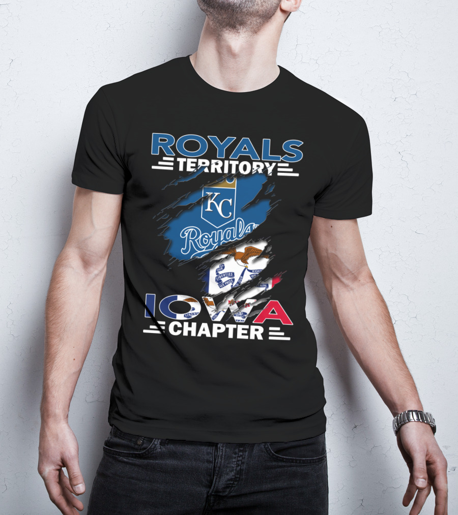 Royals Territory Iowa Chapter KC Royals Logo Flag T-Shirt