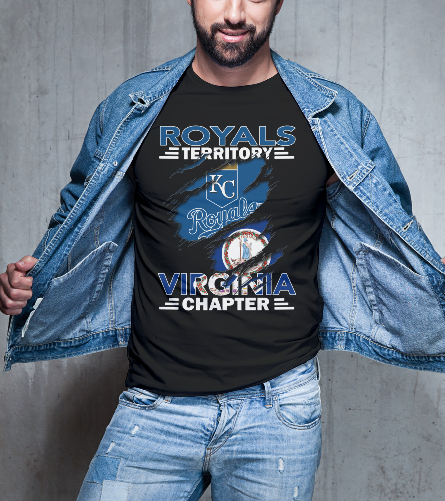 Royals Territory Virginia Chapter KC Royals Logo And Virginia State Seal T-Shirt