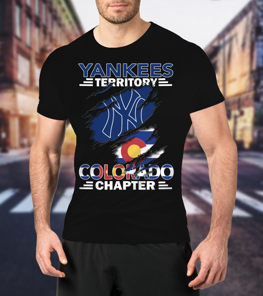Yankees Territory Colorado Chapter New York Yankees Colorado Flag T-Shirt