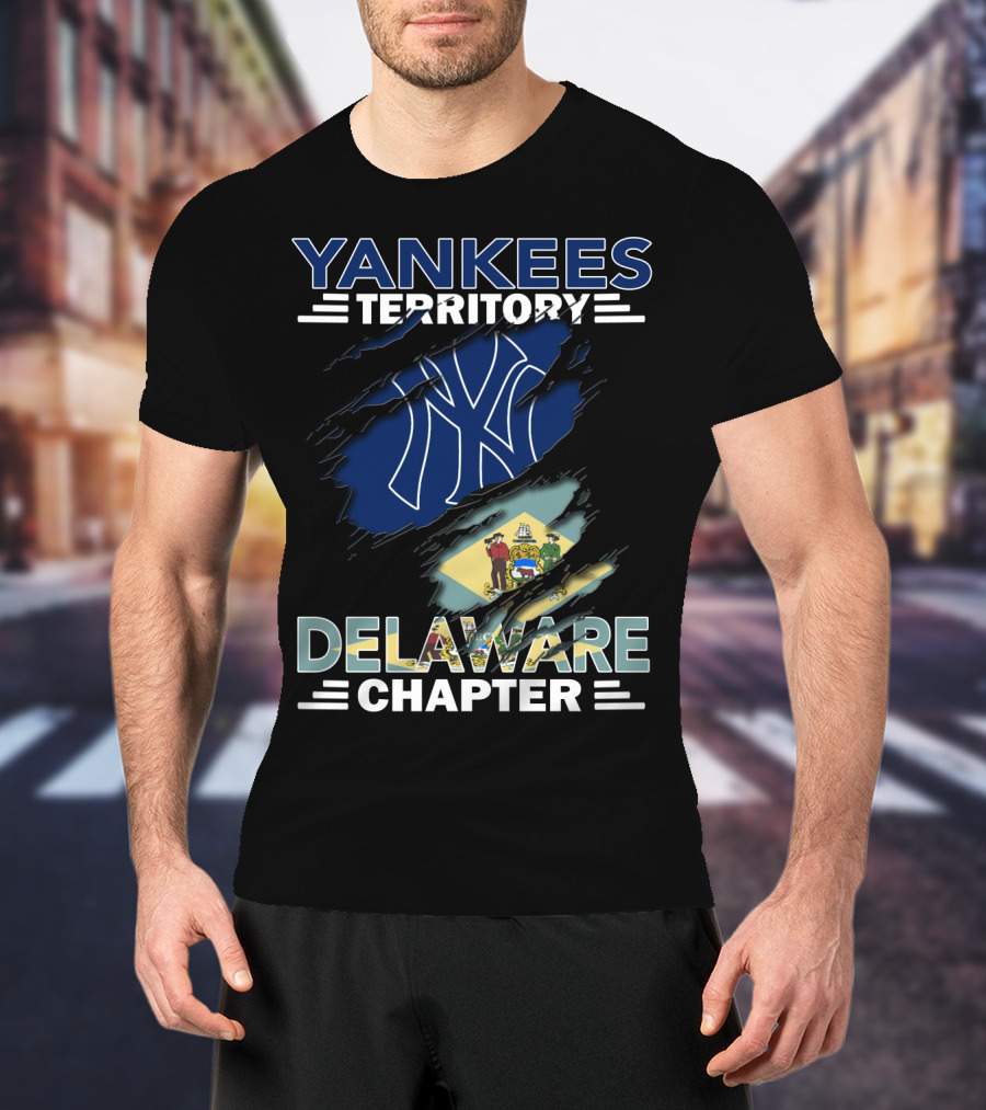 Yankees Territory Delaware Chapter NY Logo Flag T-Shirt