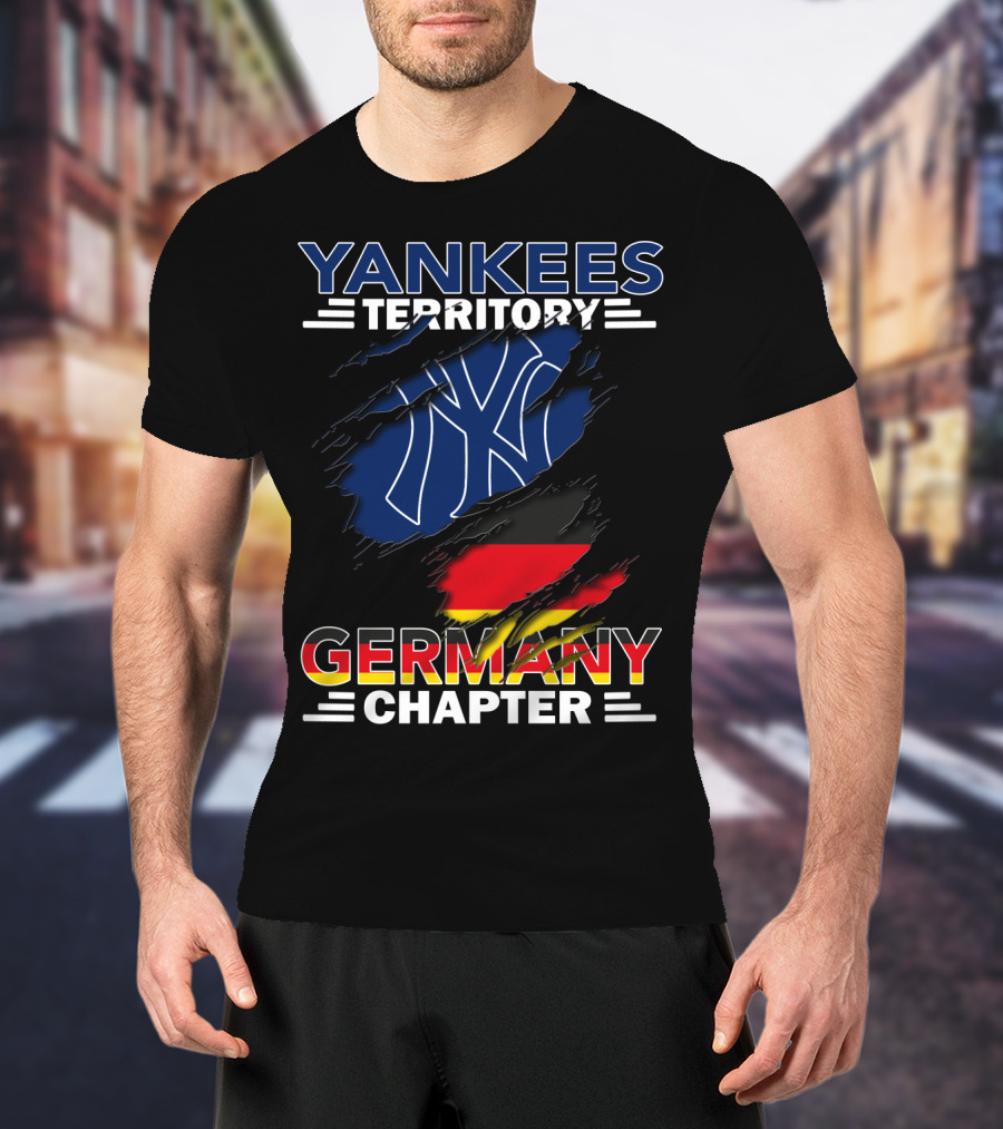 Yankees Territory Germany Chapter Flag Ripped NY T-Shirt