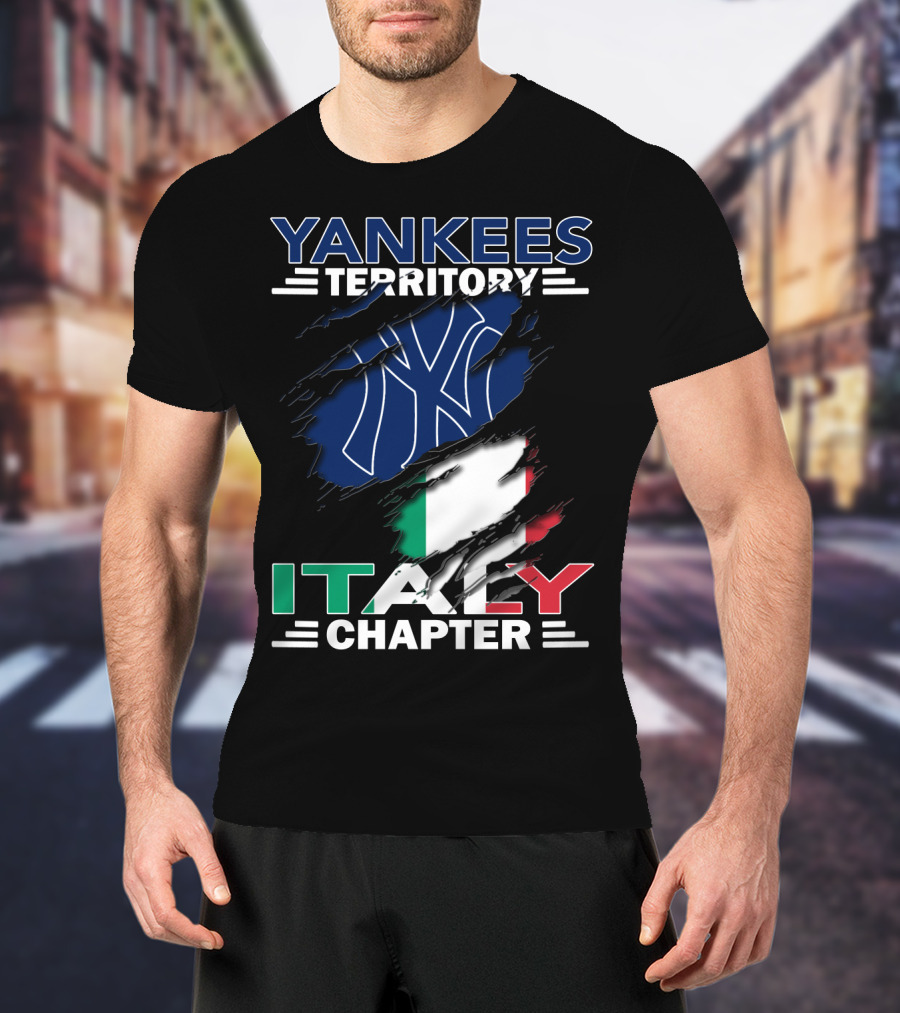 Yankees Territory Italy Chapter NY Logo Italian Flag T-Shirt