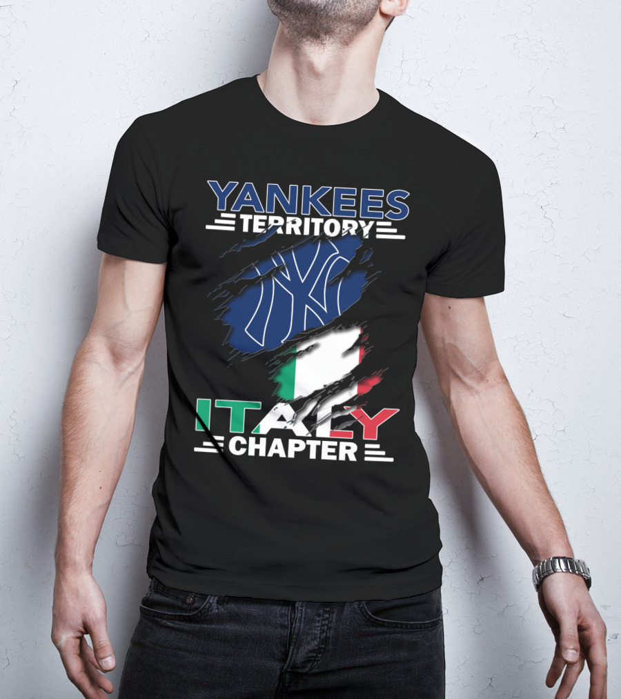 Yankees Territory Italy Chapter NY Logo Italian Flag T-Shirt